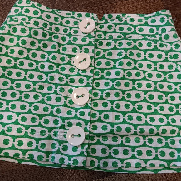Tibi  New York Green and White Patterned Mini Skirt - Picture 5 of 5